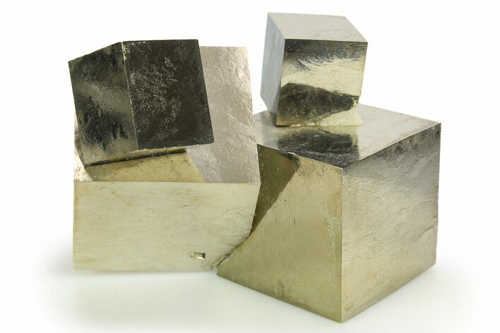 Shiny, Natural Pyrite Cube Cluster - Navajun, Spain #298976